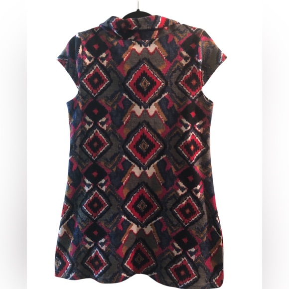 Women’s Papillon Tribal Print Cowl Neck Dress/Tunic - Picture 2 of 4